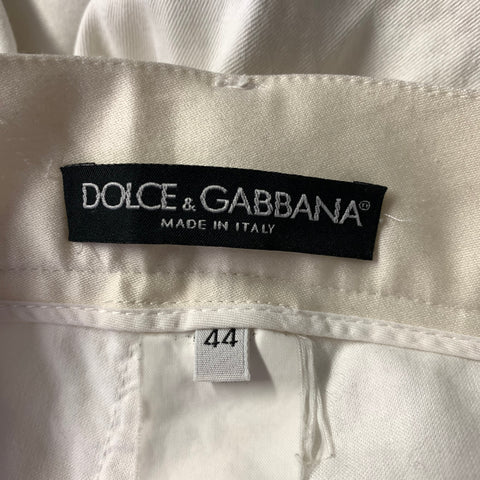 DOLCE & GABBANA Size 32 Cream White Tuxedo Denim Pants