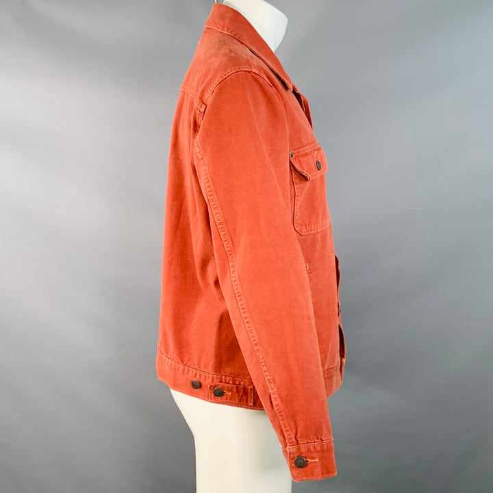LEVI STRAUSS Size M Orange Rust Cotton Denim Trucker Jacket