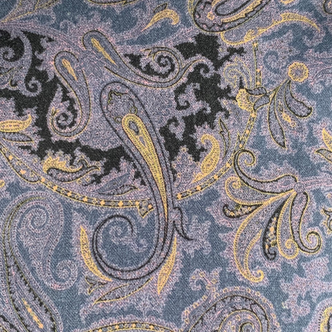 ETRO Size 41 Blue Grey Paisley Curved Cutaway Long Sleeve Shirt