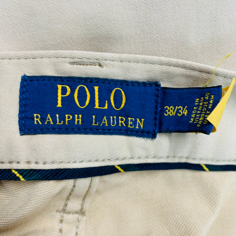 POLO de RALPH LAUREN Talla 38 Pantalón casual de mezcla de algodón beige con 5 bolsillos