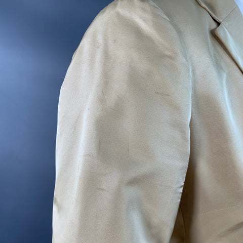 RALPH LAUREN Size 6 Beige Acetate Silk Notch Lapel Jacket Blazer