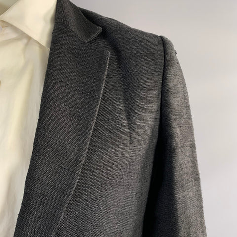 LABEL UNDER CONSTRUCTION Chest Size 42 Grey Gunmetal Textured 34 Suit