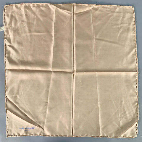 TURNBULL & ASSER Beige Signature Silk Pocket Square