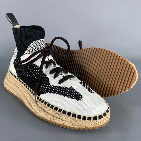 ALEXANDER WANG Size 6 White Black Espadrille Sock Sneakers