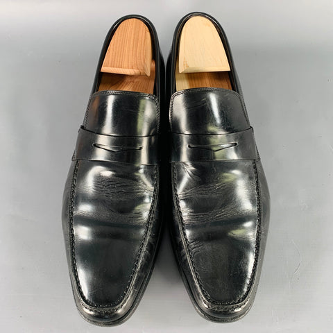 DIOR Size 9.5 Black Leather Penny Loafers