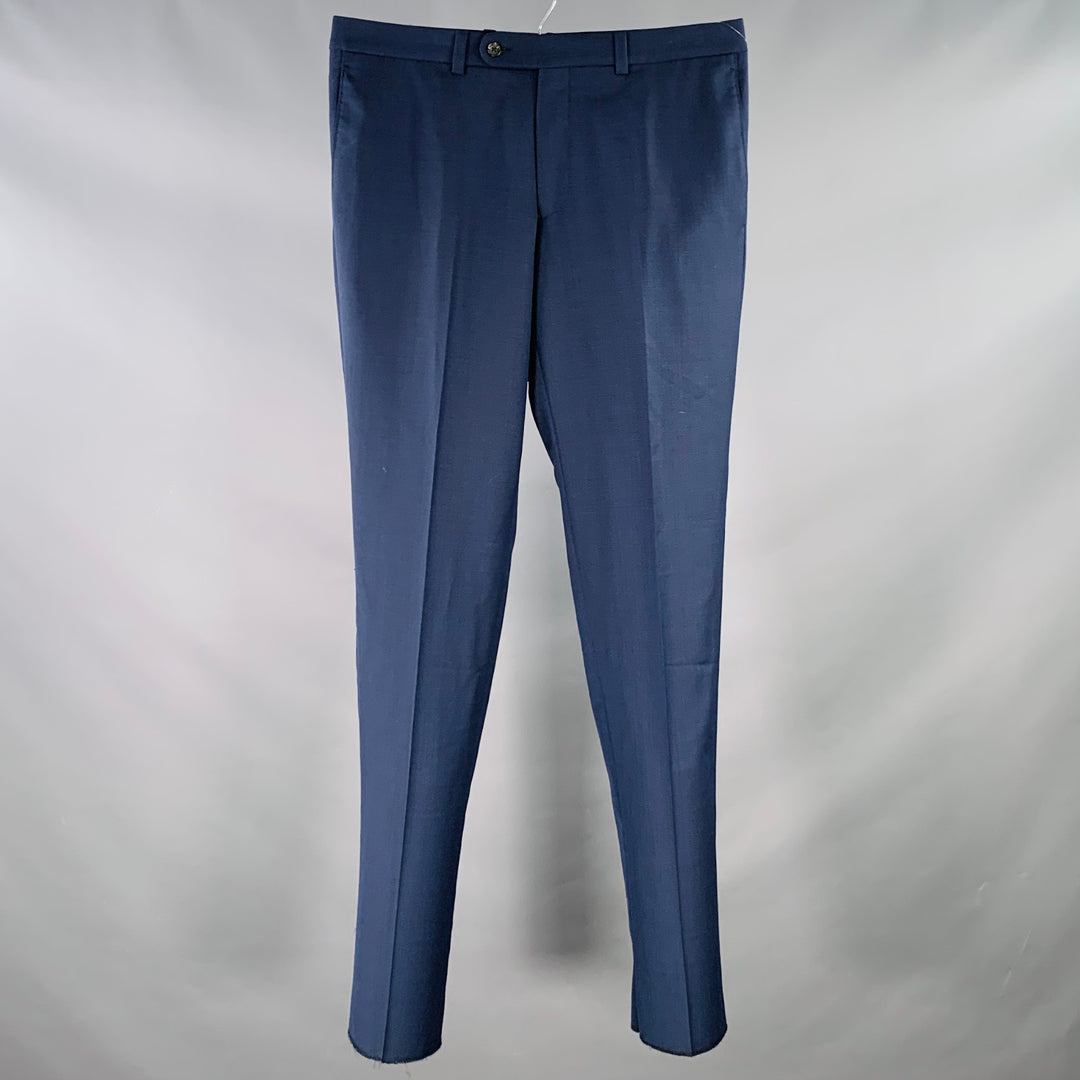 UNIONMADE Size 34 Navy Wool Flat Front Dress Pants