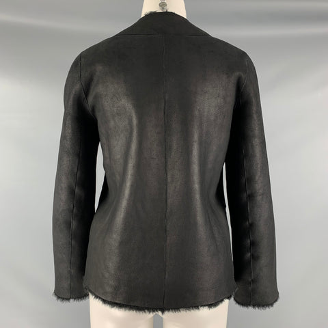 ISABEL MARANT Taille 6 Veste réversible en peau de mouton en cuir noir