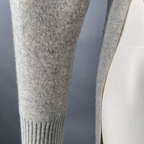 PROENZA SCHOULER Taille XS Gris chiné Mélange Cachemire Col Rond Grandes Poches Pull