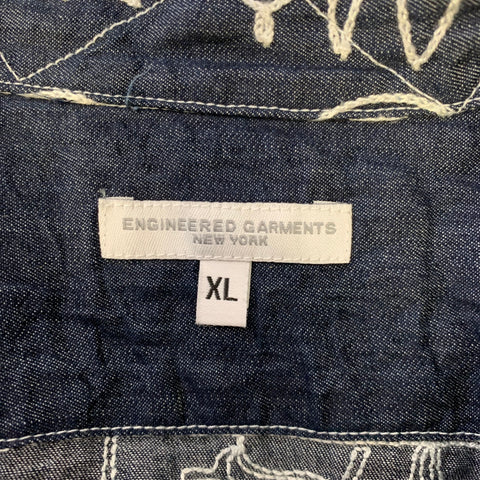 CHEMISE ENGINEERED GARMENTS EN COTON BRODÉ INDIGO À BOUTONS PRESSION