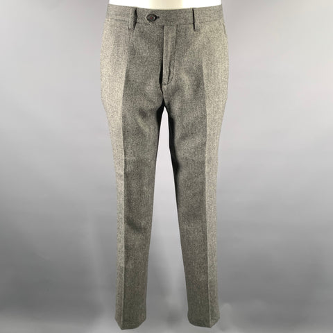 TED BAKER Size 36 Grey Black Marled Wool Polyester Suit
