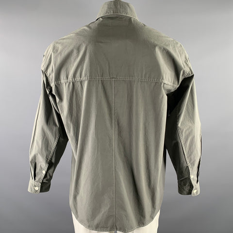 LEMAIRE Size S Grey Cotton Long Sleeve Shirt