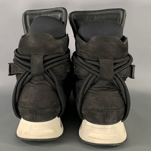 DSQUARED2 Size 11 Black White Mesh Lace Up  Belt Sneakers