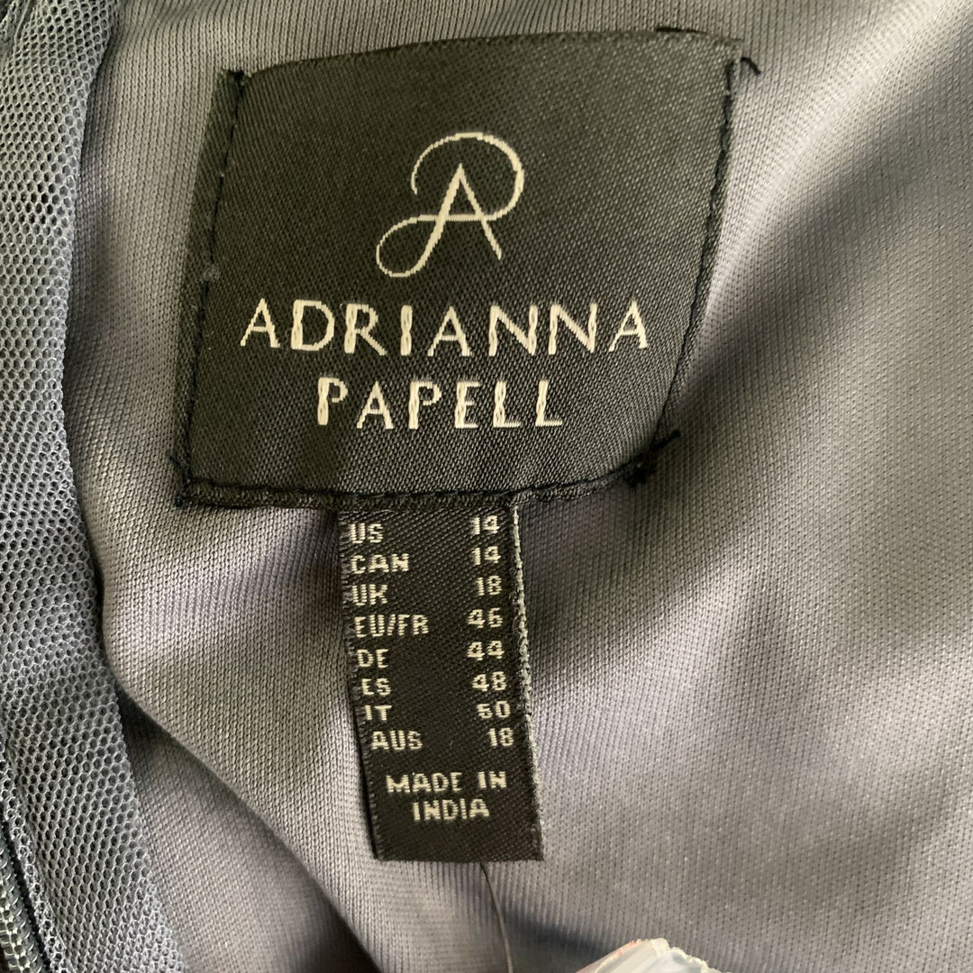 ADRIANNA PAPELL Size L Moonscape Floral Long Cocktail Dress