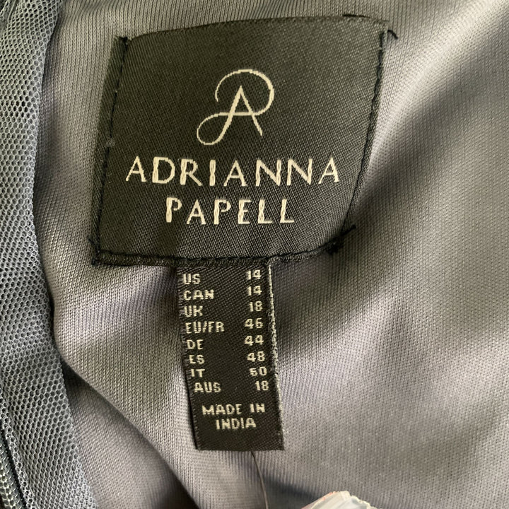 ADRIANNA PAPELL Size L Moonscape Floral Long Cocktail Dress