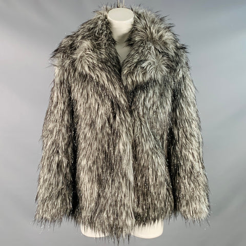 MICHAEL KORS Size S Grey Silver Acrylic Blend Coat