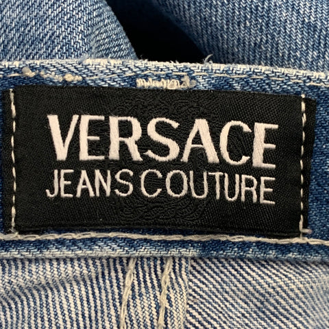 VERSACE JEANS COUTURE Size 34 Blue Cotton Twill Tapered Zip Fly Jeans