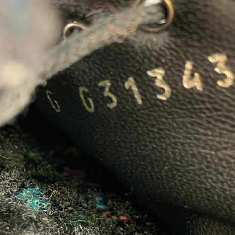 CHANEL Size 6.5 Black Red Grey Tweed Platform Oxford Flats