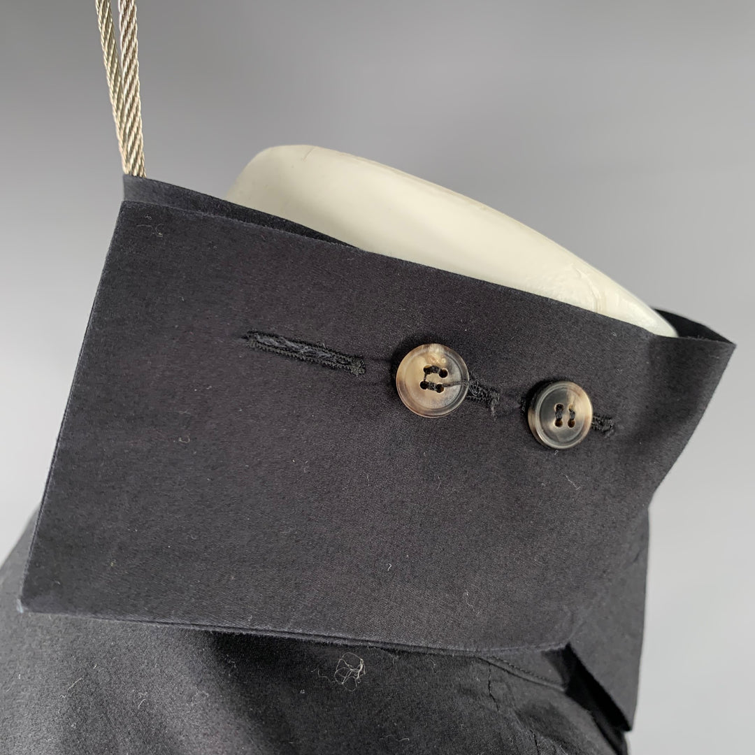 RICK OWENS SS14 Size M Vicious Black Cotton Long Sleeve Shirt