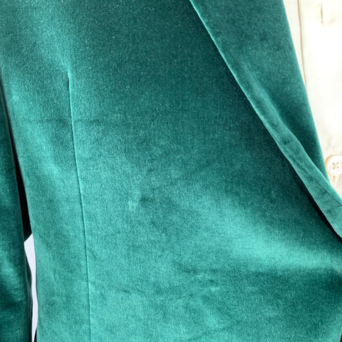 PAUL SMITH Size 44 Kensington Green Velvet Cotton Notch Lapel Sport Coat