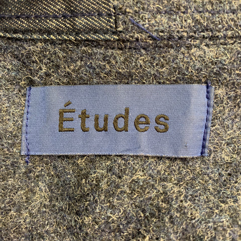 ETUDES Size M Blue Heather Wool Two Pockets Long Sleeve Shirt
