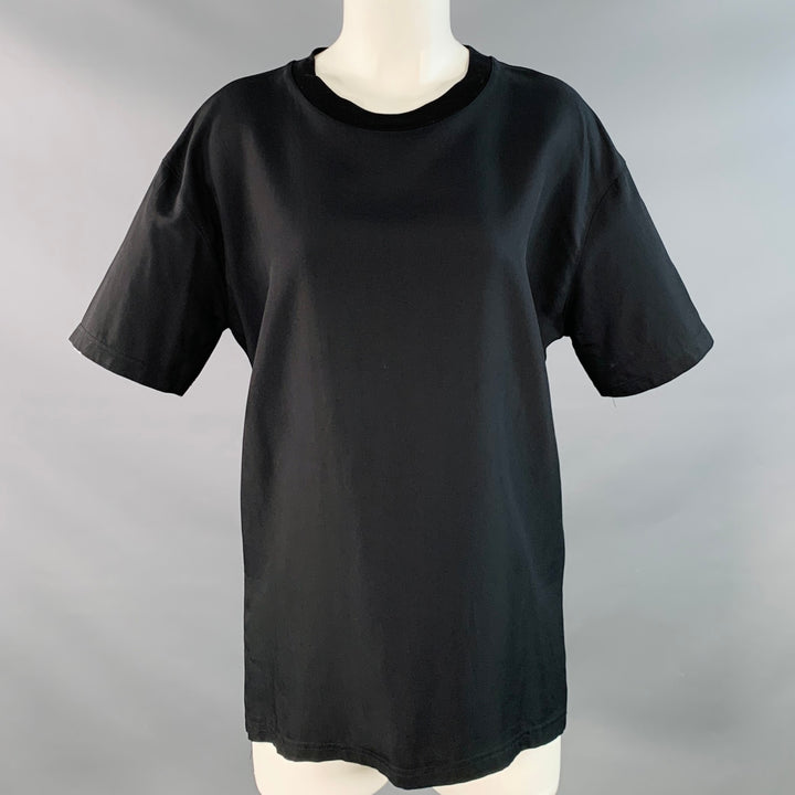 LANVIN Size M Black Viscose Short Sleeve T-Shirt