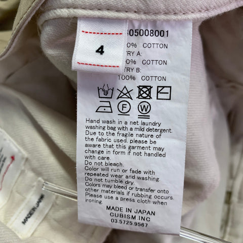 VISVIM Size L Hakama Chino Khaki Cotton Pleated Belted Dress Pants