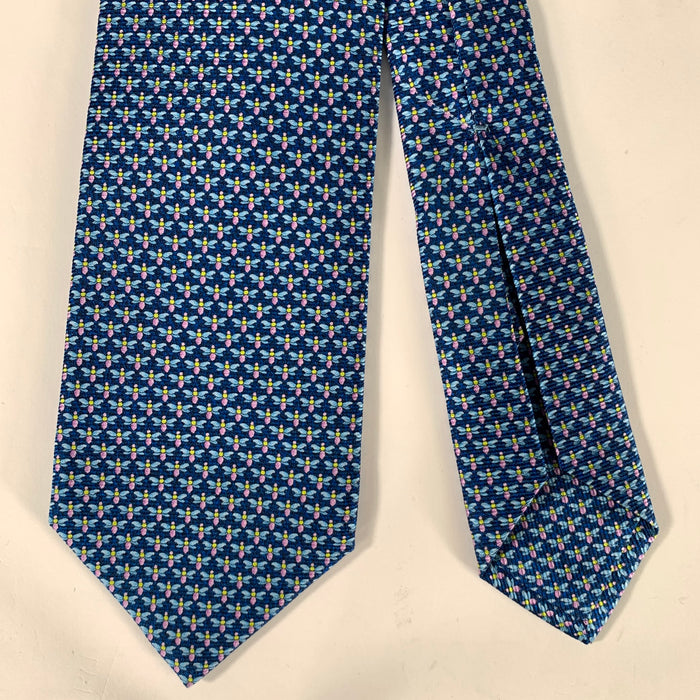 BVLGARI Blue Cobalt Bees Silk Tie