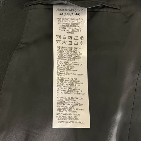ALEXANDER MCQUEEN Chest Size 42 Black Silver Embroidery Wool Sport Coat