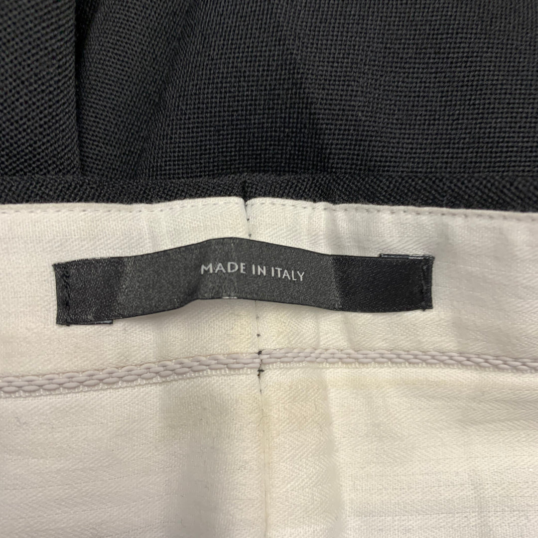 PAUL SMITH Size 2 Black Wool Twill Pleated Tapered Dress Pants