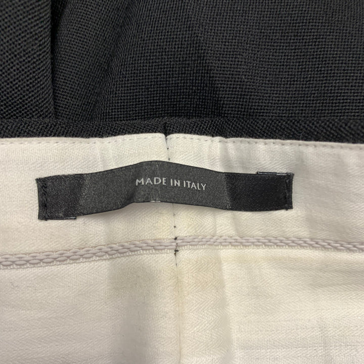 PAUL SMITH Size 2 Black Wool Twill Pleated Tapered Dress Pants