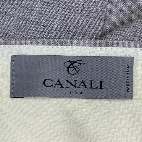 CANALI Size 37 Grey Taupe Wool Blend Flat Front Dress Pants