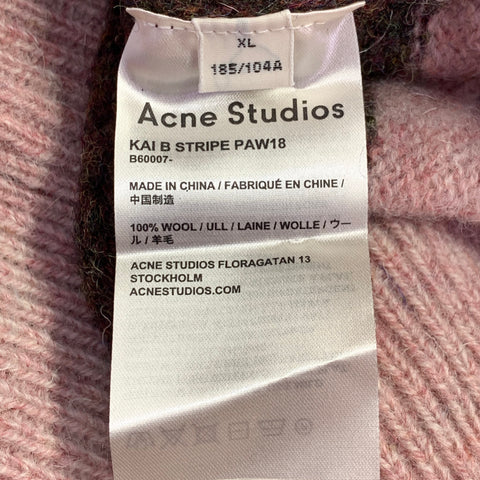ACNE STUDIOS Pre-AW18 Size XL Kai B. Stripe Multi Color Wool Knit Sweater