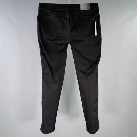 VERSACE COLLECTION Size 30 Donna Black Cotton Blend Studded Skinny Jeans