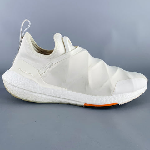 Y-3 Size 11 Ultraboost 22 White Nylon Slip On Sneakers