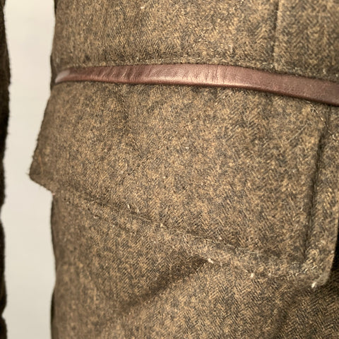 BARBOUR Size L Brown Olive Quilted Polyester Single Breasted Jacket