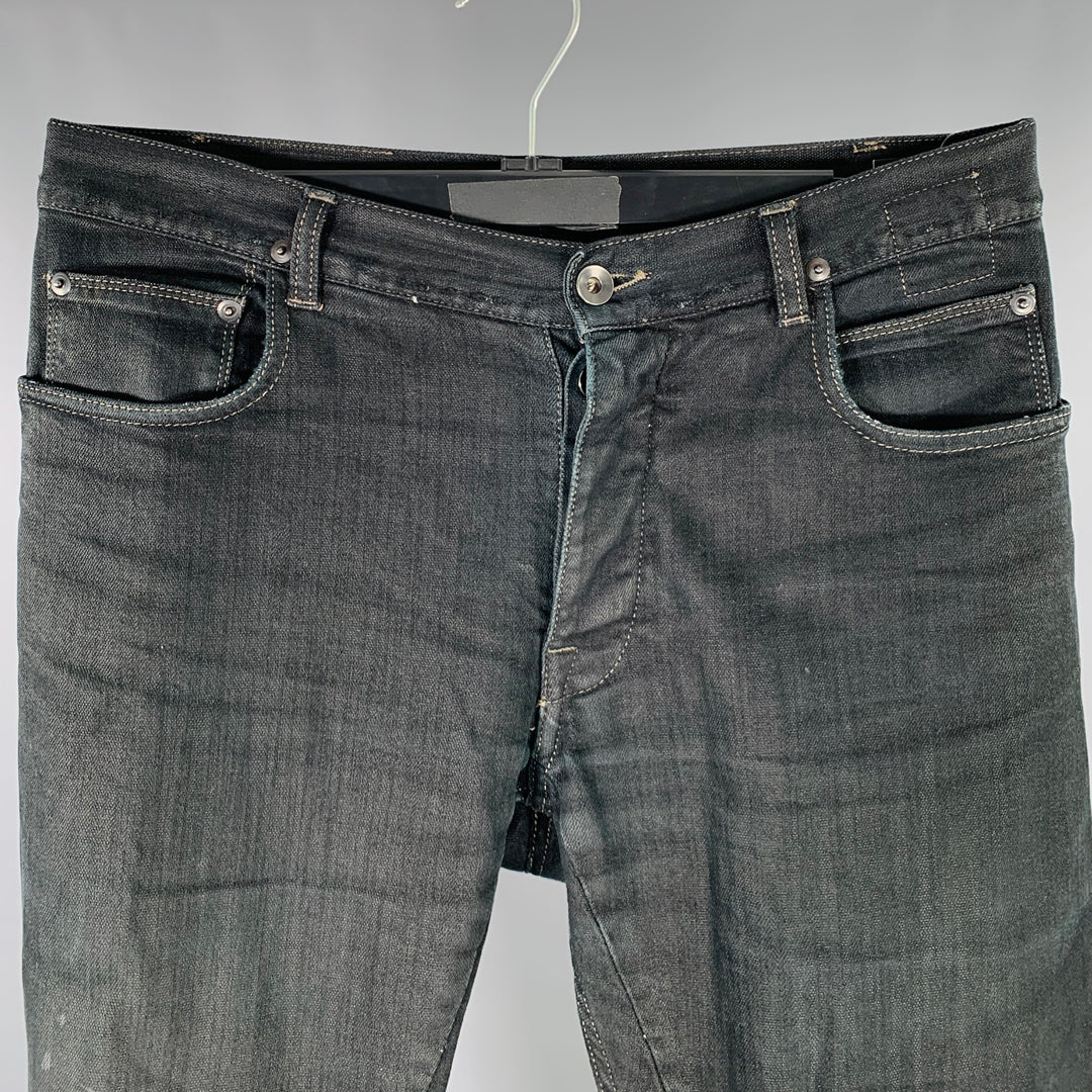 DRKSHDW Size 32 Detroit Cut Black Cotton Blend Button Fly Jeans