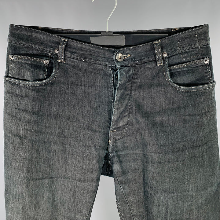 DRKSHDW Size 32 Detroit Cut Black Cotton Blend Button Fly Jeans