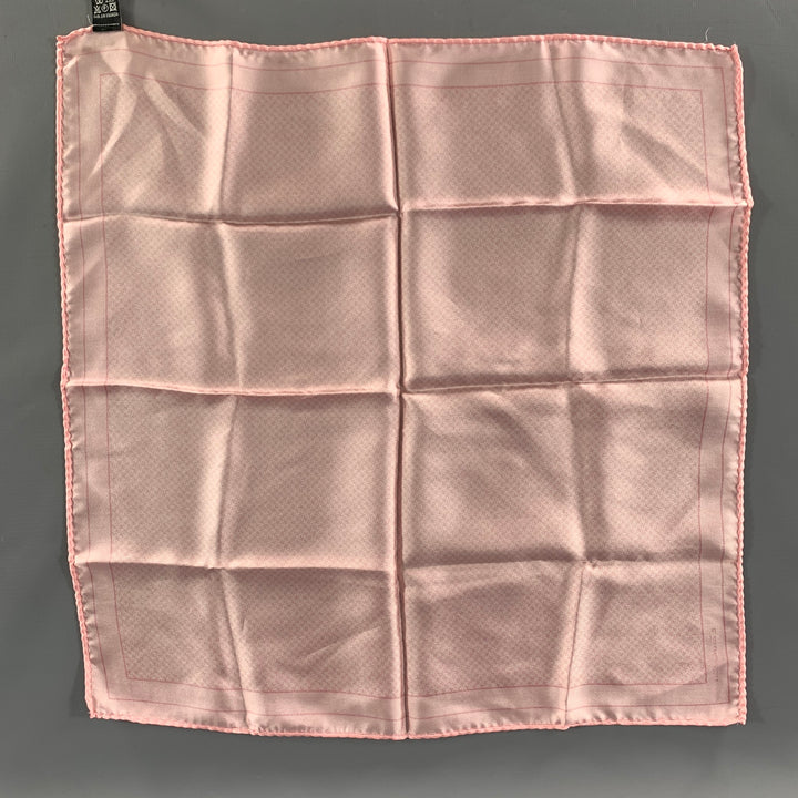 ANTHIME MOULEY Pink Mixed Pattern Silk Pocket Square