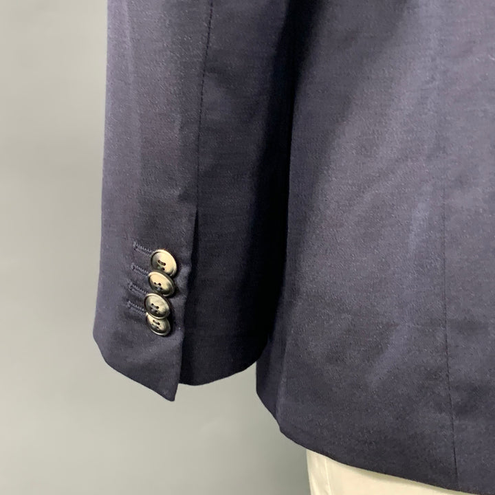 GIORGIO ARMANI Size 44 Regular Navy Virgin Wool Silk Blend Sport Coat