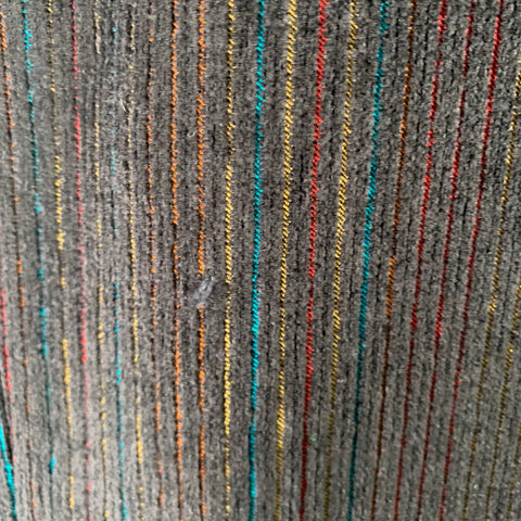 JOHN VARVATOS Size 42 Black Multi Color Stripe Velvet Sport Coat