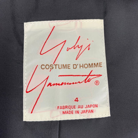 YOHJI YAMAMOTO Size XL Grey Contrast Stitch Wool Sport Coat
