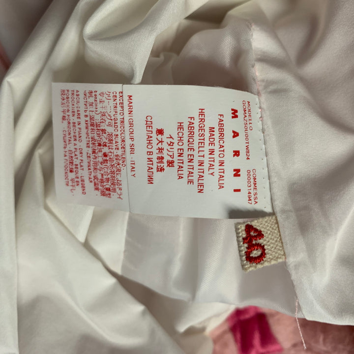 MARNI Size 4 Pink Alpaca Blend Textured Pencil Mid-Calf Skirt