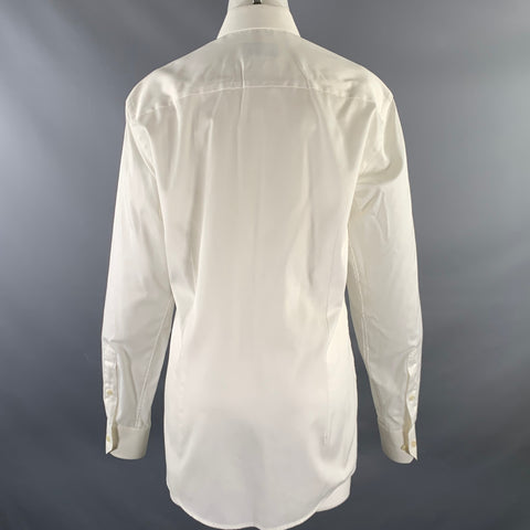 ETON Size S White Solid Cotton Button Up Long Sleeve Shirt