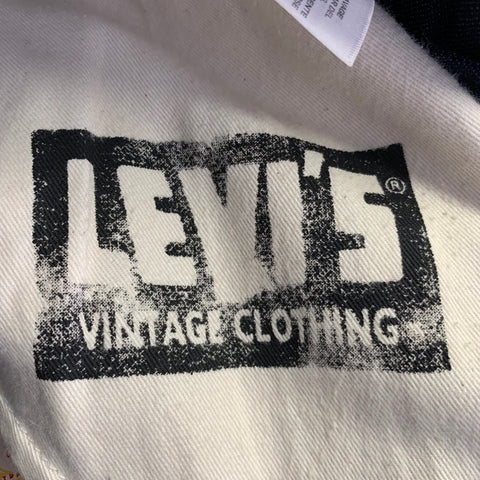 LEVI STRAUSS Size 32 Navy Twill Cotton Wide Leg Straight Cuffed Button Fly Jeans
