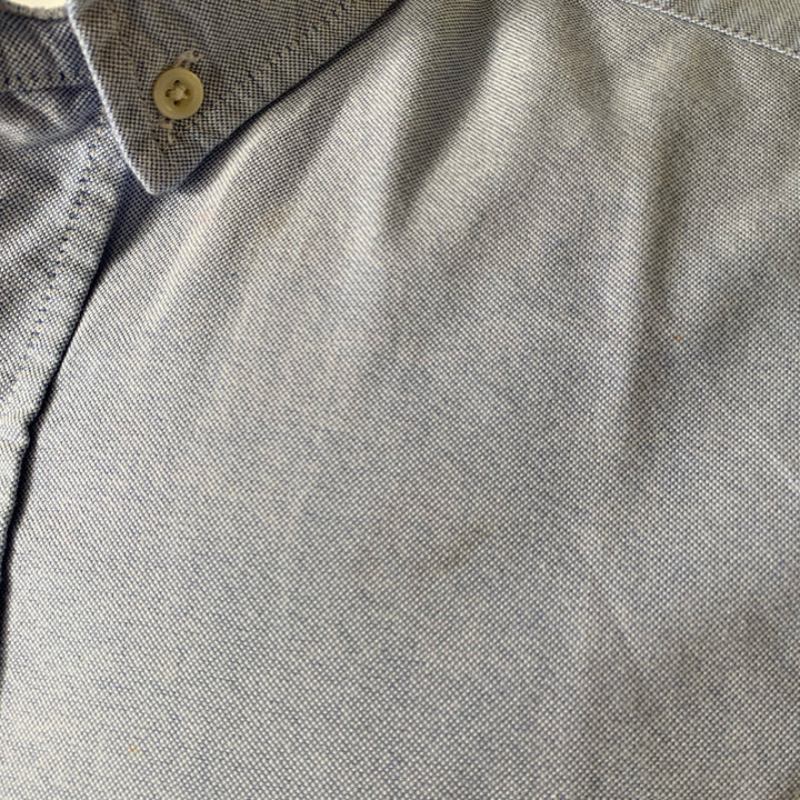 TAYLOR STITCH Size S Blue Heather Cotton Button Down Short Sleeve Shirt