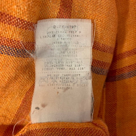 ERMENEGILDO ZEGNA Size L Orange Red & Blue Plaid Short Sleeve Shirt
