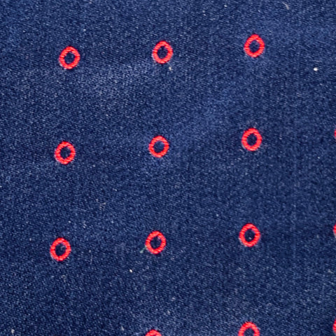 ALEXANDER MCQUEEN Navy Red Circles Silk Bow Tie