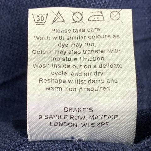DRAKES LONDON Size L Navy Linen Chore Jacket