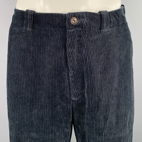 45rpm Size L Black Corduroy Cotton Elastic Waistband Casual Pants