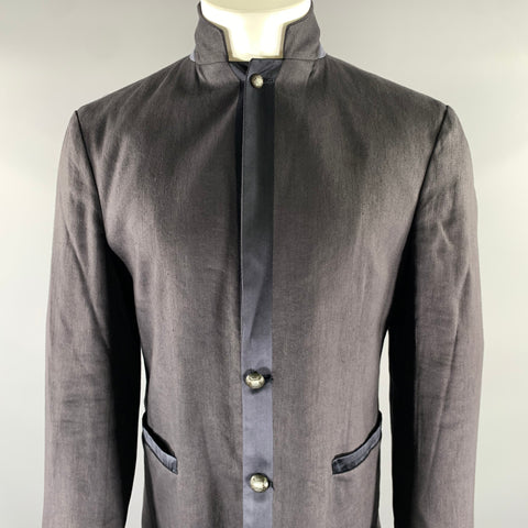 JOHN VARVATOS Size 40 Grey Linen Blend Sport Coat